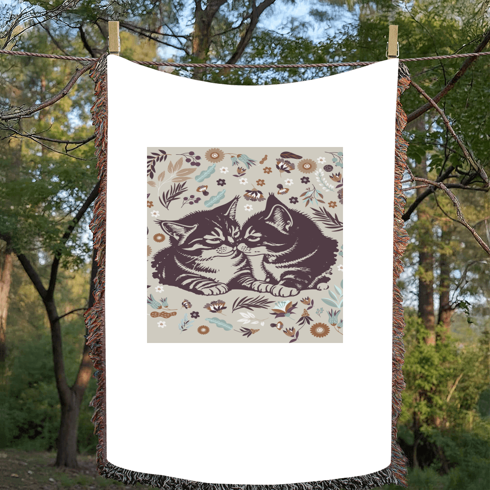 Snuggling Kitties - Woven Blanket