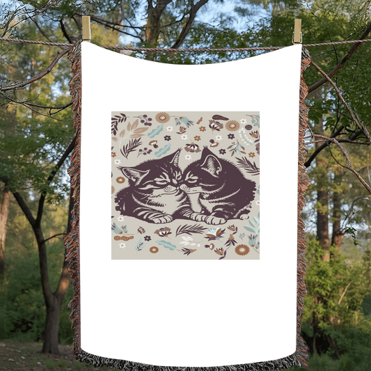 Snuggling Kitties - Woven Blanket